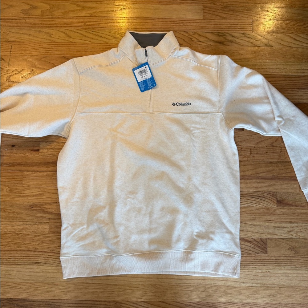 Columbia Men's Cream Quarter Zip XL NWT